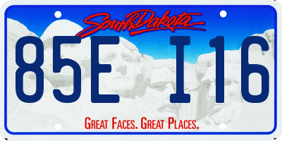 SD license plate 85EI16