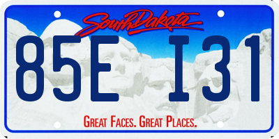 SD license plate 85EI31