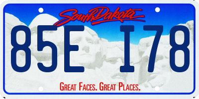 SD license plate 85EI78