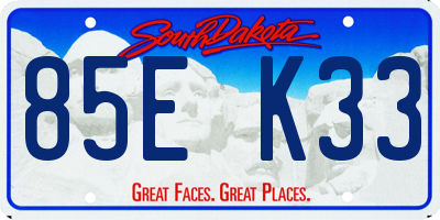 SD license plate 85EK33