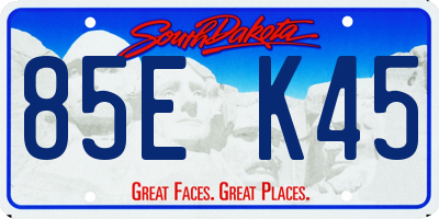 SD license plate 85EK45