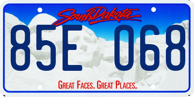 SD license plate 85EO68