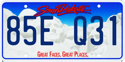 SD license plate 85EQ31
