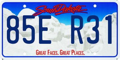 SD license plate 85ER31