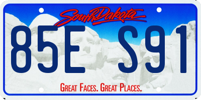 SD license plate 85ES91