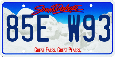 SD license plate 85EW93