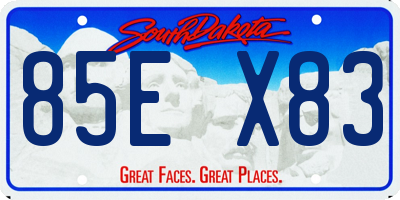 SD license plate 85EX83