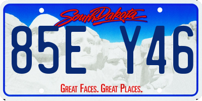 SD license plate 85EY46
