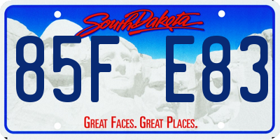 SD license plate 85FE83