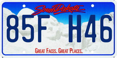 SD license plate 85FH46