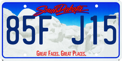 SD license plate 85FJ15
