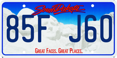SD license plate 85FJ60