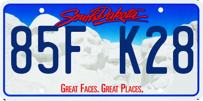 SD license plate 85FK28