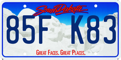 SD license plate 85FK83