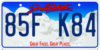 SD license plate 85FK84