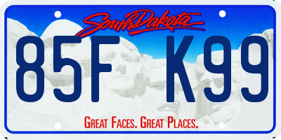 SD license plate 85FK99