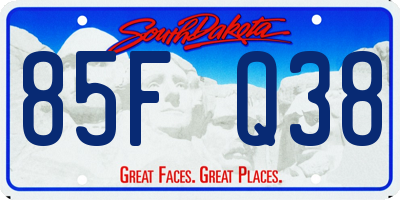 SD license plate 85FQ38