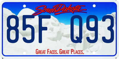 SD license plate 85FQ93