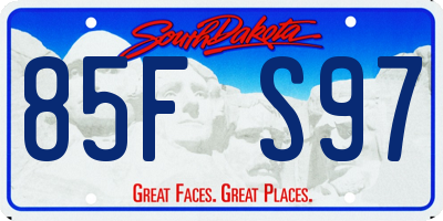SD license plate 85FS97