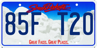 SD license plate 85FT20
