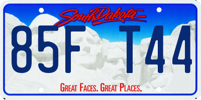 SD license plate 85FT44
