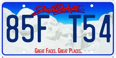 SD license plate 85FT54