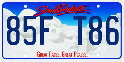 SD license plate 85FT86