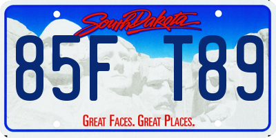 SD license plate 85FT89
