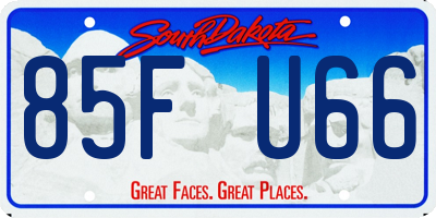 SD license plate 85FU66