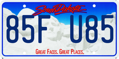 SD license plate 85FU85