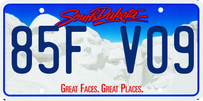 SD license plate 85FV09
