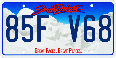 SD license plate 85FV68