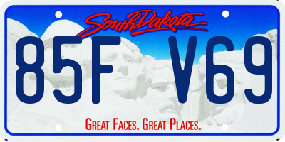 SD license plate 85FV69