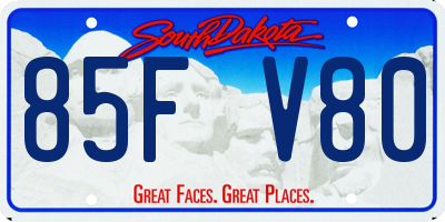 SD license plate 85FV80