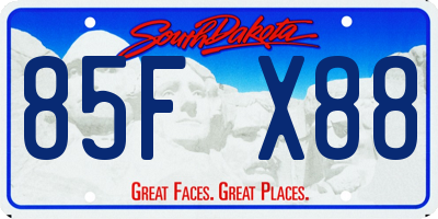 SD license plate 85FX88