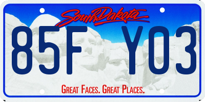 SD license plate 85FY03