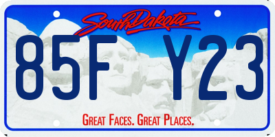 SD license plate 85FY23