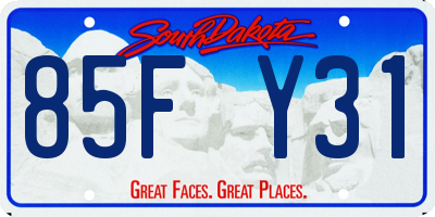 SD license plate 85FY31