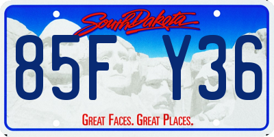 SD license plate 85FY36