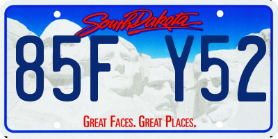 SD license plate 85FY52