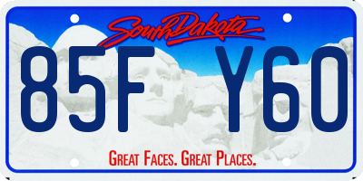 SD license plate 85FY60