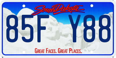 SD license plate 85FY88