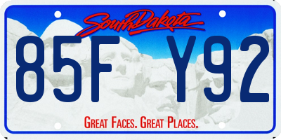 SD license plate 85FY92