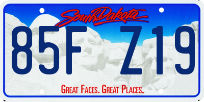 SD license plate 85FZ19