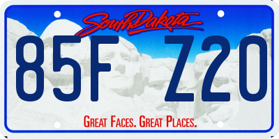 SD license plate 85FZ20