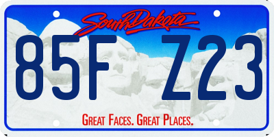 SD license plate 85FZ23