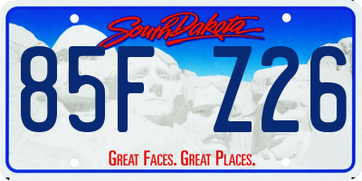 SD license plate 85FZ26