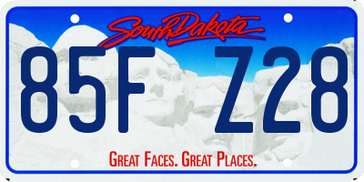 SD license plate 85FZ28