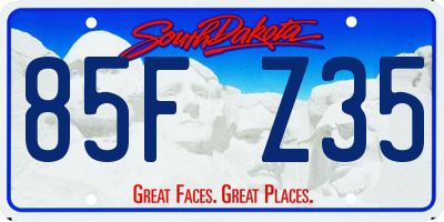 SD license plate 85FZ35