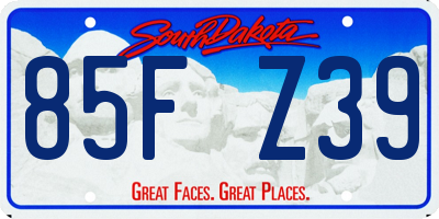 SD license plate 85FZ39